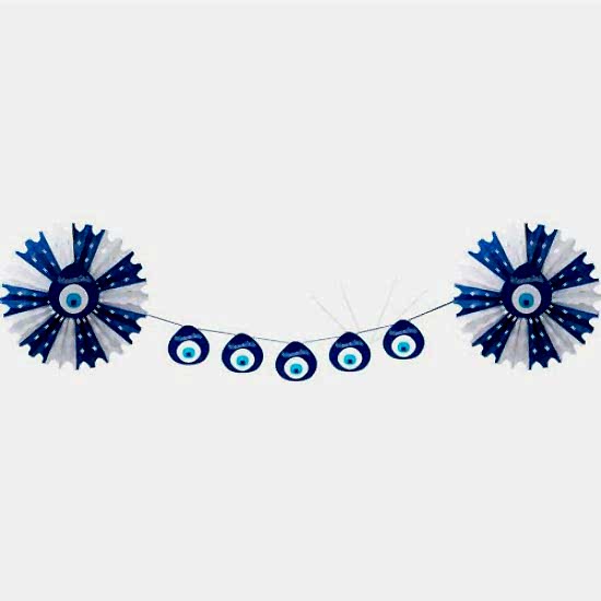 Sünnet Maşallah Nazar Boncuklu Yelpaze Dekor Süs 2.50 metre