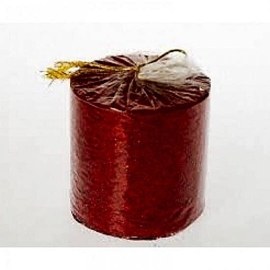 Kırmızı Simli Mum6.5cm x 6.5 cm