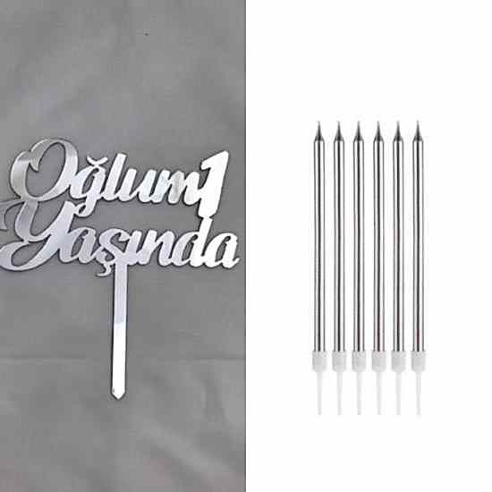 Happyland Erkek Çocuk 1 Yaş Doğum Günü 2’li Set Gümüş 1. Yaş Günü