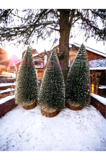 Happyland Yılbaşı Mini Masa Çamı 3’lü Set Karlı Minyatür Yılbaşı Ağaçları 