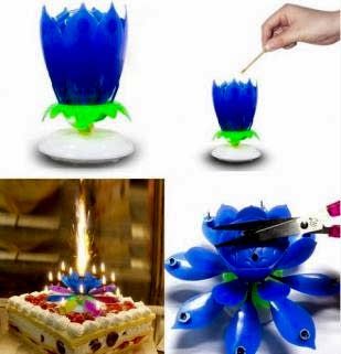 Mavi Işıklı Sesli Doğum Günü Pasta Mumu