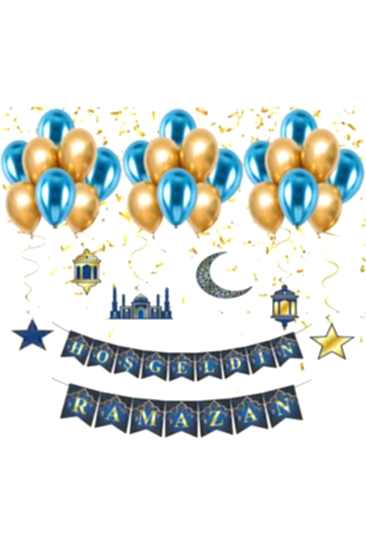Happyland Ramazan Dekorları Hoş Geldin Ramazan Süsleme Seti Balonlu Set 5 