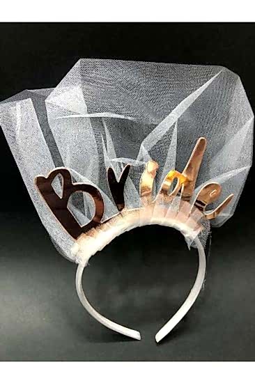 Happyland Bride Tüllü Eva Gold Taç