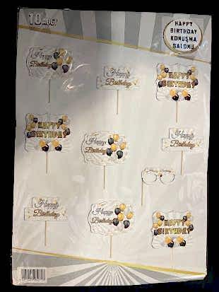 Happyland Doğum Günü Partisi 10’lu Konuşma Kartı Seti  Happy Birthday Set