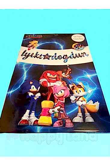 Happyland Sonic Kirpi Sonic İyiki Doğdun Yazısı Dekoratif Kaligrafi New Banner Iyiki Doğdun Yazısı