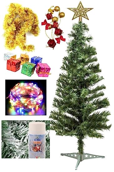 Happyland Yılbaşı 120 cm Yılbaşı Ağacı Seti 120 cm Yılbaşı Çam Ağaç Ve Yılbaşı Süsleri Seti