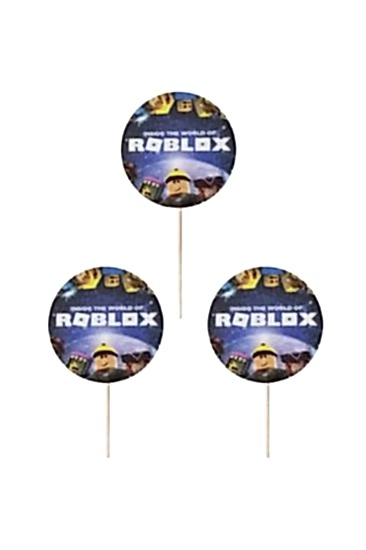 Happyland Roblox Temalı Doğum Günü Süsü Muffen Kürdanı Roblox Sunum Kürdanı