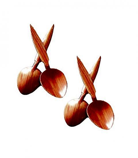 Happyland  Ahşap görünümlü sert plastik gösteri ve oyun kaşığı 2 çifr