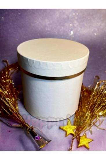 Happyland Silindir Hediye Kutusu Küçük Boy Krem Rengi Hediyelik Kutu Silindir Hediye Kutusu 10x10 Cm