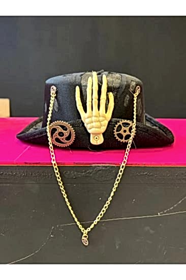 Happyland Halloween Siyah Mini Şapka Parti Halloween Cadılar Bayramı Siyah Mini Parti Şapkası