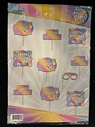 Happyland Doğum Günü Partisi 10’lu Konuşma Kartı Seti Makaron Pastel Renkler