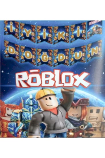 Happyland Roblox Temalı Doğum Günü Süsü Zikzak Banner Roblox Iyi Ki Doğdun Banner