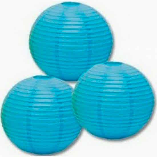 Açık Mavi Japon Feneri 20 cm