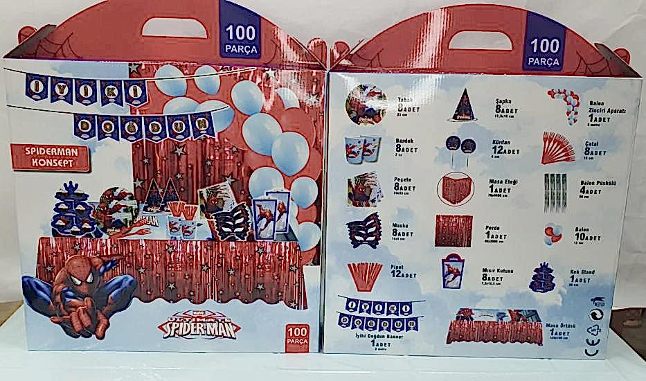 Partiustası HAPPYLAND 100 PARÇA PARTİ SETİ SPİDERMAN