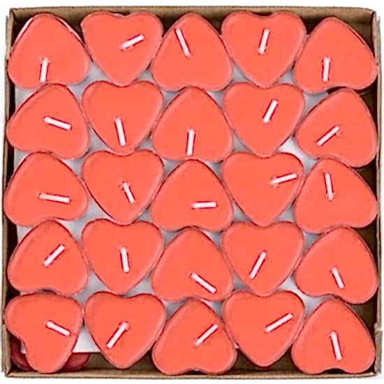 Happyland 14 Şubat 50 Adet Kırmızı Kalpli Mum, Evlilik Teklifi Küçük Tealight Mum