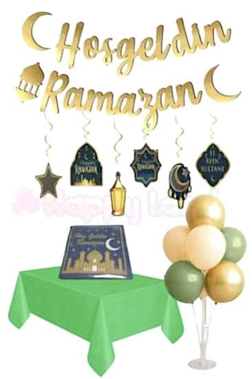 Happyland Ramazan Ayı Hoşgeldin Ramazan Masa Sofra Dekor Set 6 Parça