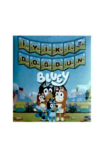 Happyland Bluey Temalı Doğum Günü Süsü Zikzak Banner Bluey Bingo Iyi Ki Doğdun Banner