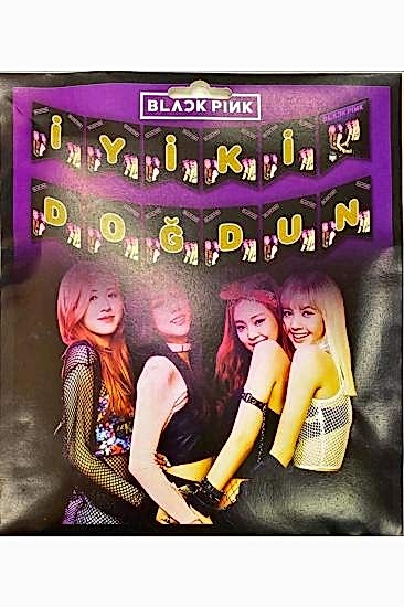 Happyland Blackpink Temalı Doğum Günü Süsü Zikzak Banner Black Pink Iyi Ki Doğdun Banner