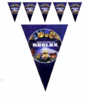 Happyland Roblox Temalı Flama Üçgen  Roblox Desenli Bayrak Flama