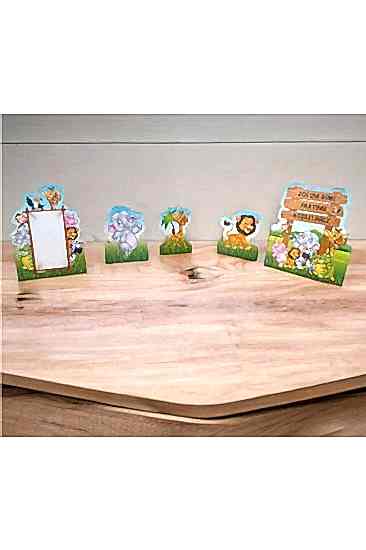 Happyland Safari Doğum Günü Partisi Safari Ayaklı Pano Seti Kağıt Safari Temalı Çerçeveli 5 Parça