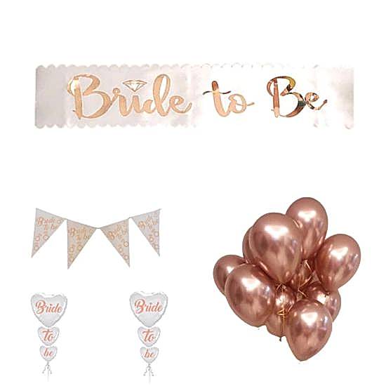 Happyland Bekarlığa Veda Partisi Rose Gold Bride To Be Parti Seti 5 Parça