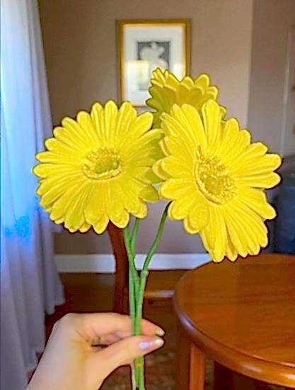 Happyland Yapay Çiçek Garbera Islak Papatya Sarı Renk 3 Adet HPY-26216