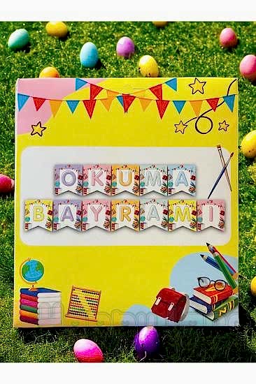 Happyland Okuma Bayramı Uzar Yazı Zigzag Banner Yazı