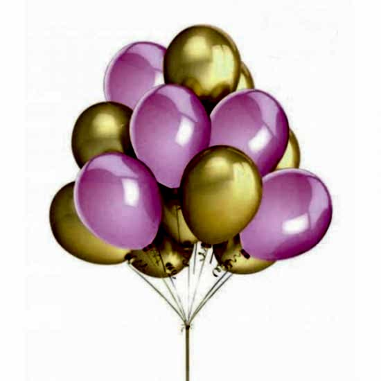 50 Adet Metalik Sedefli Kaliteli Balon 25 Pembe 25 Altın