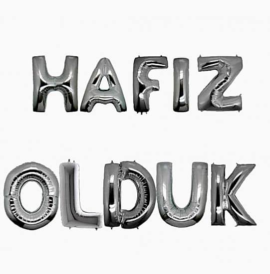 Happyland 40 Cm Gümüş Folyo Hafız Olduk&nbsp;Yazısı