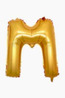 M Harf Altın Folyo Balon 40 inc 100 cm