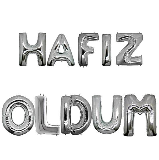 Happyland 40 Cm Gümüş Folyo Hafız Oldum&nbsp;Yazısı