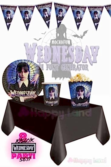 Happyland Wednesday Addams 8 Kişilik Eko Set Doğum Günü Seti Wednesday Parti Malzemeleri Seti