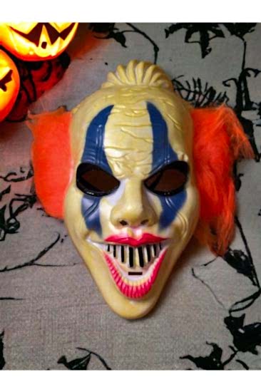 Happyland Halloween Korkunç Maske Balo Maskesi Turuncu Renk Punny Cadılar Bayramı Maske Mask