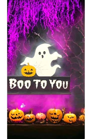 Happyland Halloween Ahşap Dekor Masa Üzeri Süsü Boo To You Halloween Cadılar Bayramı Dekor 30 Cm