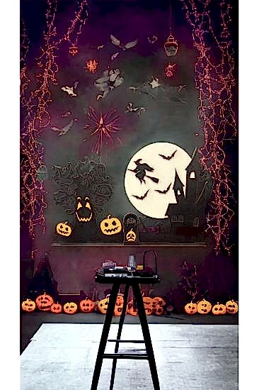 Happyland Halloween Ahşap Dekor Masa Süsü Halloween Manzara Model Masa Üzeri Happy Halloween Dekor