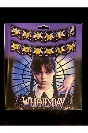 Happyland Wednesday Addams Dekoratif Banner İyiki Doğdun Yazısı 1 adet Banner Yazı