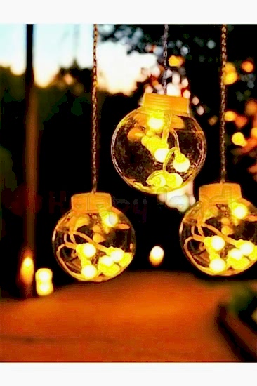Happyland Dekoratif Led Işıklı Top Perde Led Animasyonlu Küre Toplu AmpulPerde LedFişli 3Mt Günışığı