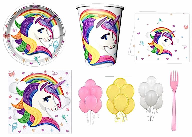 UNICORN 16 KİŞİLİK EKONOMİK DOĞUM GÜNÜ PARTİ SETİ