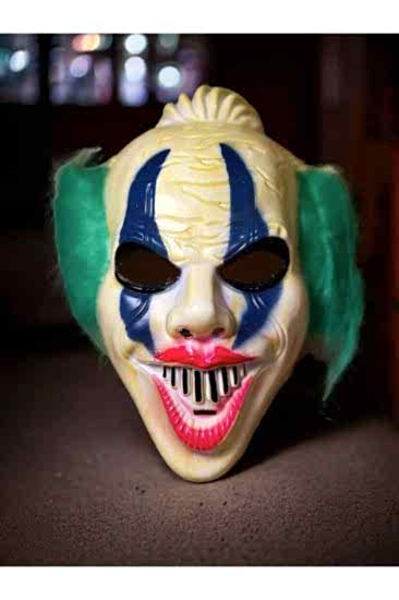Happyland Halloween Korkunç Maske Balo Maskesi Yeşil Renk Punny Cadılar Bayramı Maske Mask