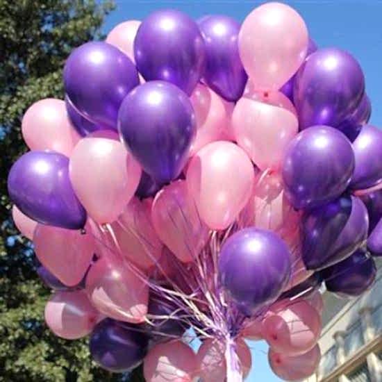 50 Adet Metalik Sedefli Kaliteli Balon ( PEMBE MOR )