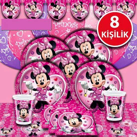 Minnie Mouse 8 kişilik Parti Seti