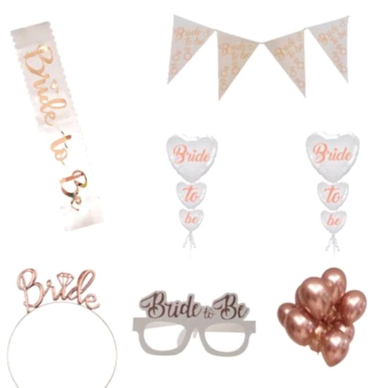 Happyland Bekarlığa Veda Partisi Rose Gold Bride To Be Parti Seti 6 Parça-1