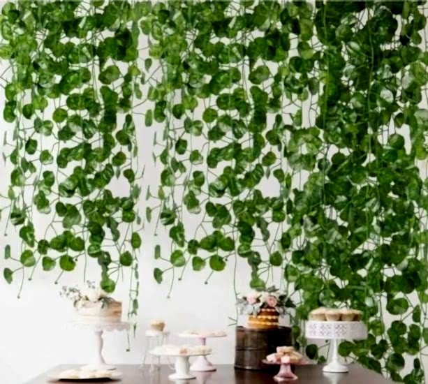 Happyland Sarmaşık Yapay Çiçek Yeşil 12’li 2 M Yapay Sarmaşık Bahçe Ev Balkon Dekor