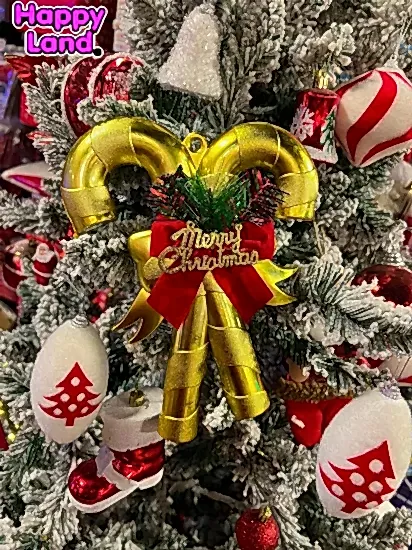 Happyland Yılbaşı Süsü Baston Şeker Süsü Gold Kapı Duvar Ağaç Süsü HP-125