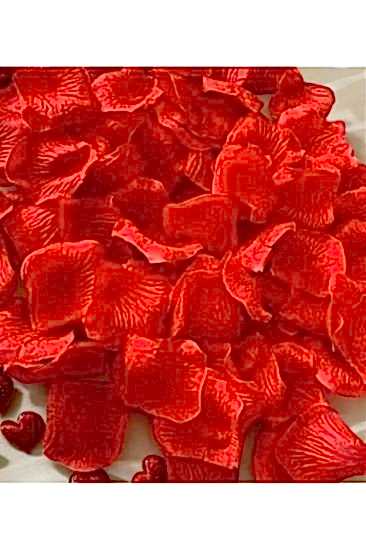 Happyland Yapay Kırmızı Gül Yaprağı 5x5cm 144 Adet - Yapay Kumaş Gül Yaprakları Presli