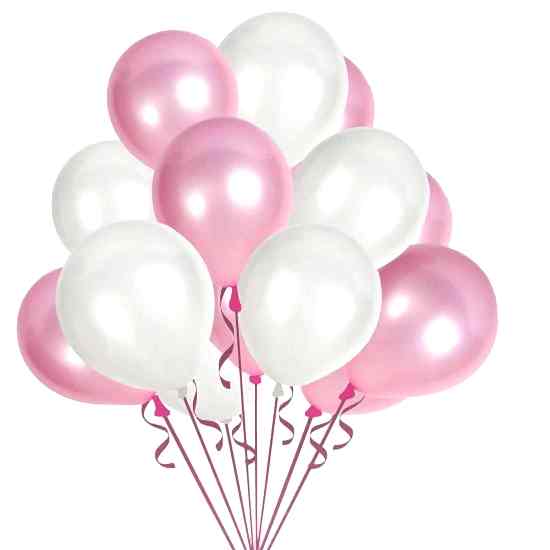100 Adet Metalik Sedefli Kaliteli Balon 50 Pembe 50 Beyaz