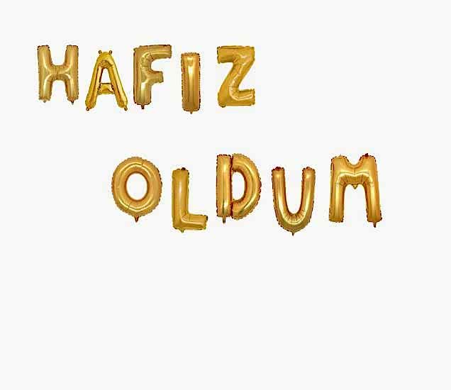 Happyland 40 Cm Gold Folyo Hafız Oldum&nbsp;Yazısı