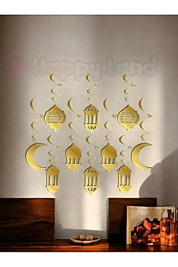 Happyland10 Lu Gold 3d Tavan Süs Hoşgeldin Ya Şehri Ramazan Bayramı 11 Ayın Sultanı Sarkıt Süs