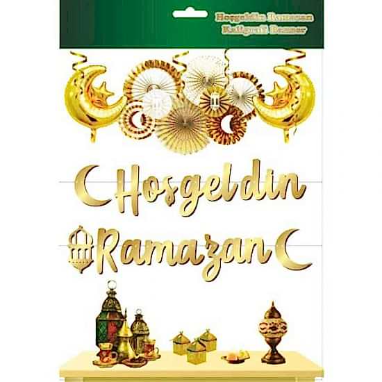 Happyland Flama Hoşgeldin Ramazan Metalize Altın Set 1 Adet