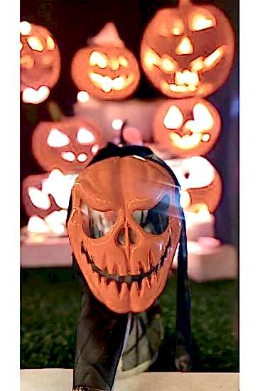 Happyland Halloween Pelerinli Balkabağı Maske Cadılar Bayramı Balkabağı Maske 